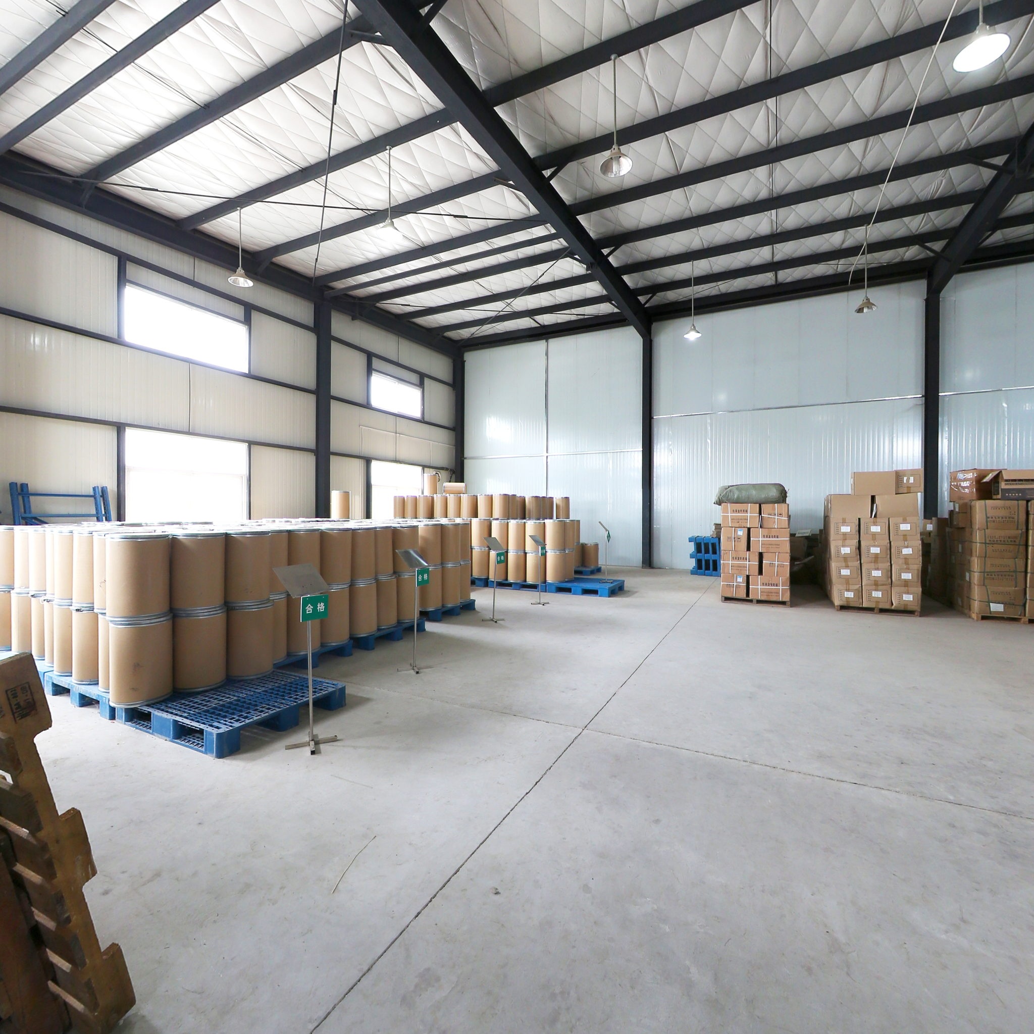 NutraDays warehouse storage area for plant ingredient export preparation