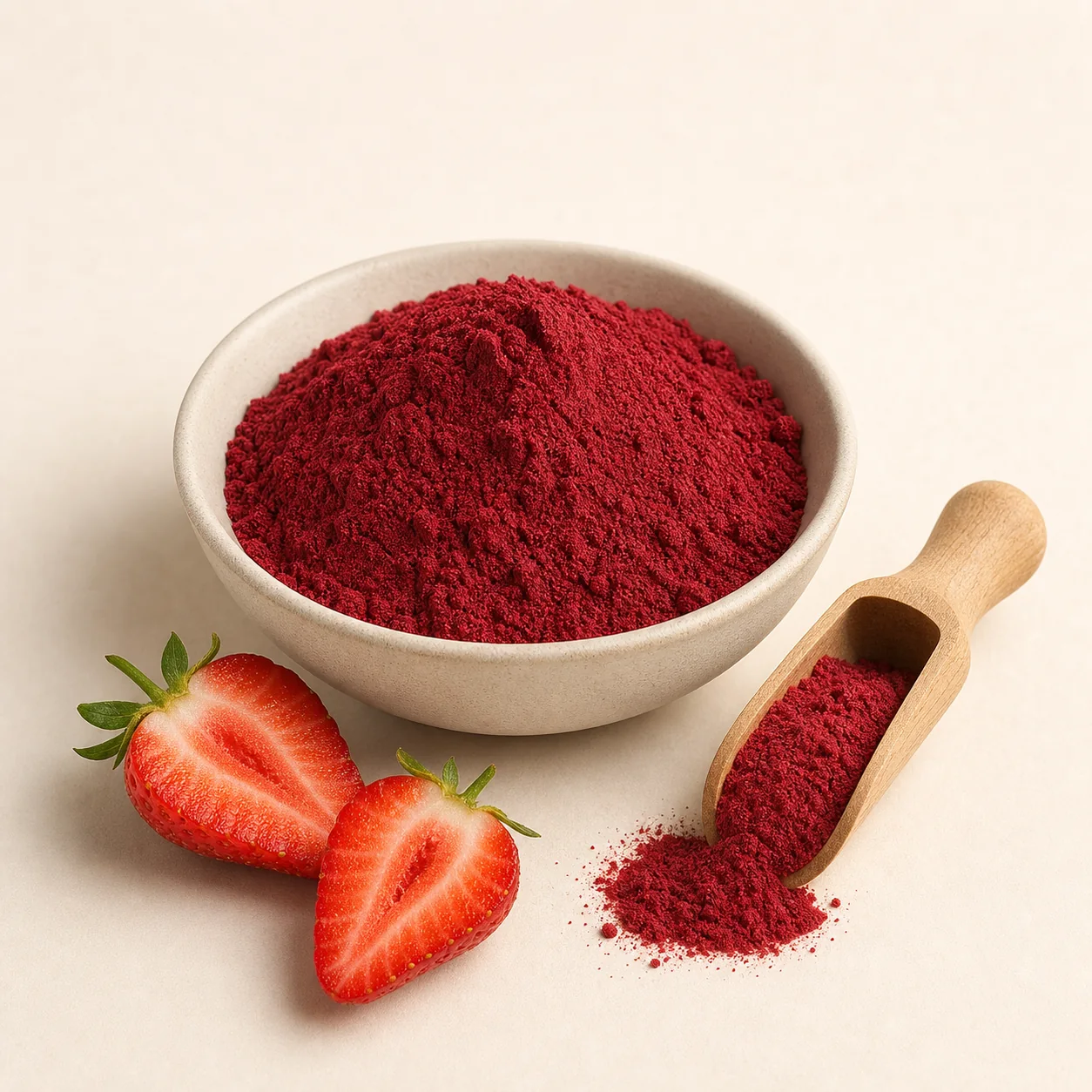 Poudre de fraise lyophilisée